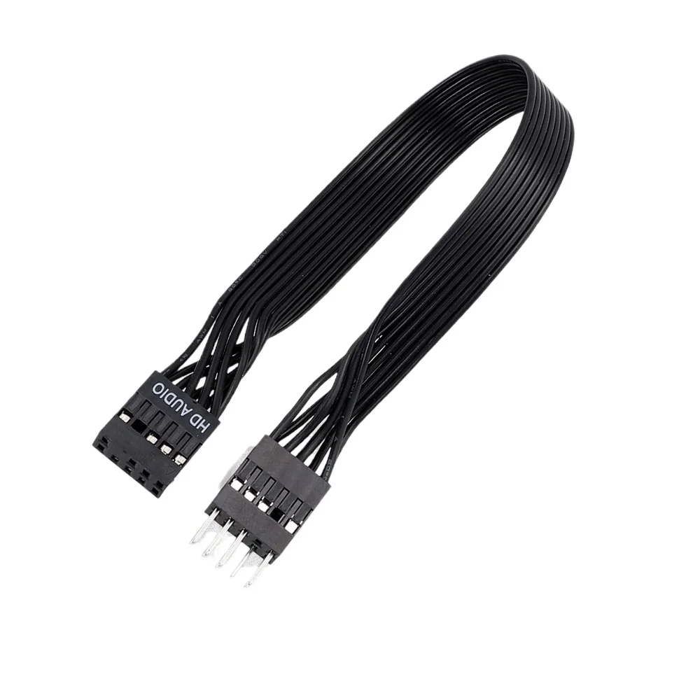 New Front Panel MB Motherboard USB 9Pin Male to Female HD Audio Male to Female Extension Cable Black White Color