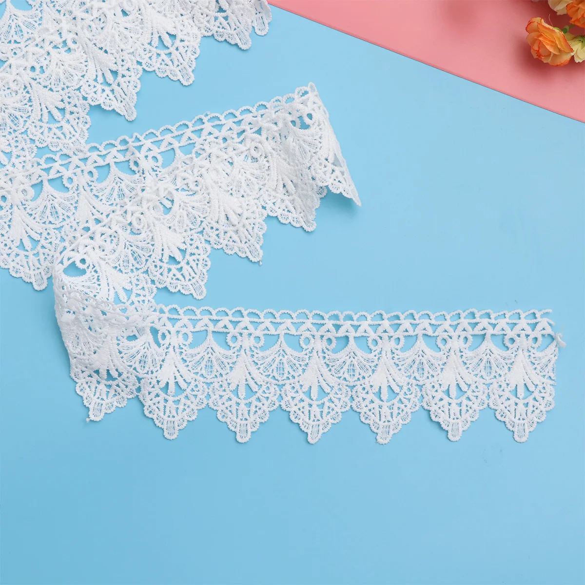 

182Cm Milk Silk Lace Trim Ribbon Embroidery Fabric Diy Accessory Wedding Dress Costume Bridal Choker Bracelet Scrapbook Gift