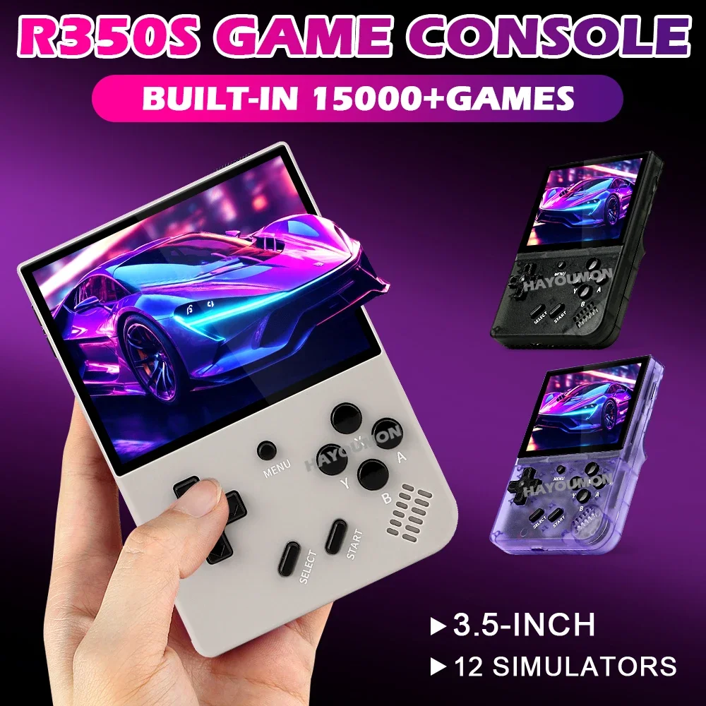 جديد R350S وحدة تحكم ألعاب محمولة 3.5 "IPS 640*480 شاشة لينكس 2000mAh ريترو مشغل ألعاب الفيديو 15000 + ألعاب ريترو #2