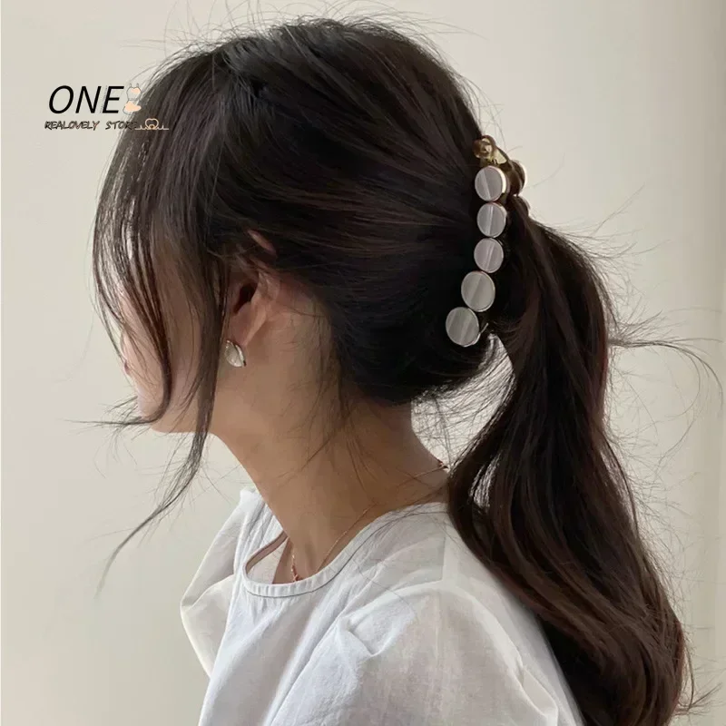 女性用無地バナナクリップ,ヘアクリップ,ヘアピン,女の子用バレッタ,ヘアアクセサリー,韓国ファッション,新品