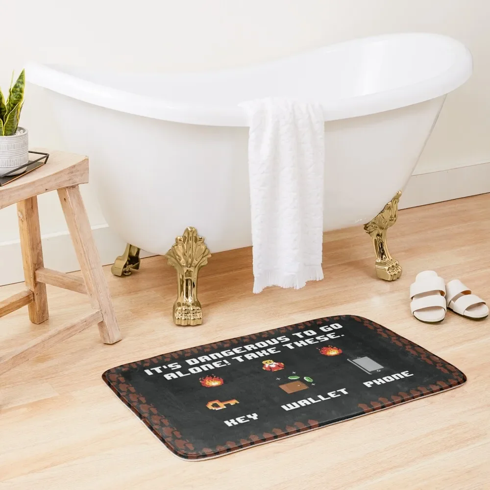 

Its dangerous to go alone take these, 8bit Retro Classic Game Fan Lover Gift, Wedding House Warming Gift Idea, Nerds an Bath Mat