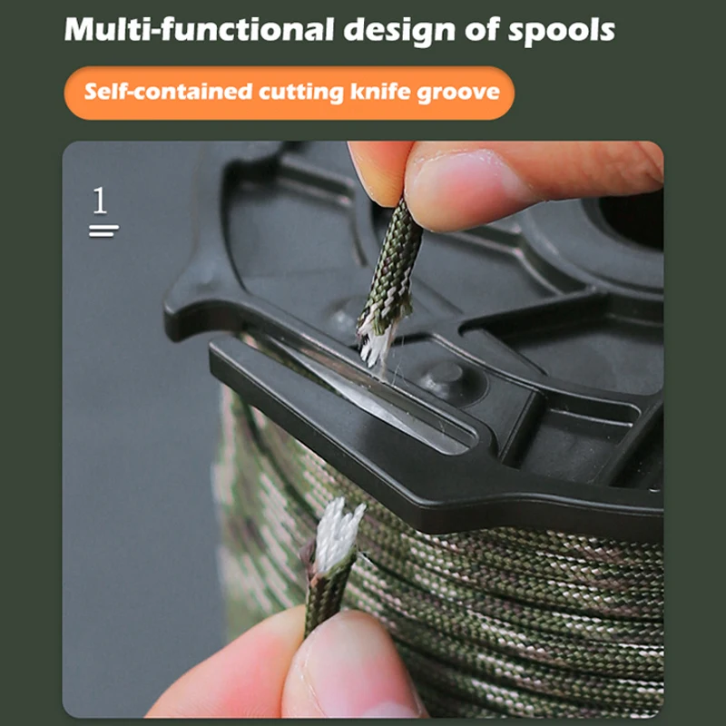 キャンプ用アンブレロープ、登山用ロープ、レスキューロープ、ブレスレット、織りジュエリー、装飾、9コア、100m