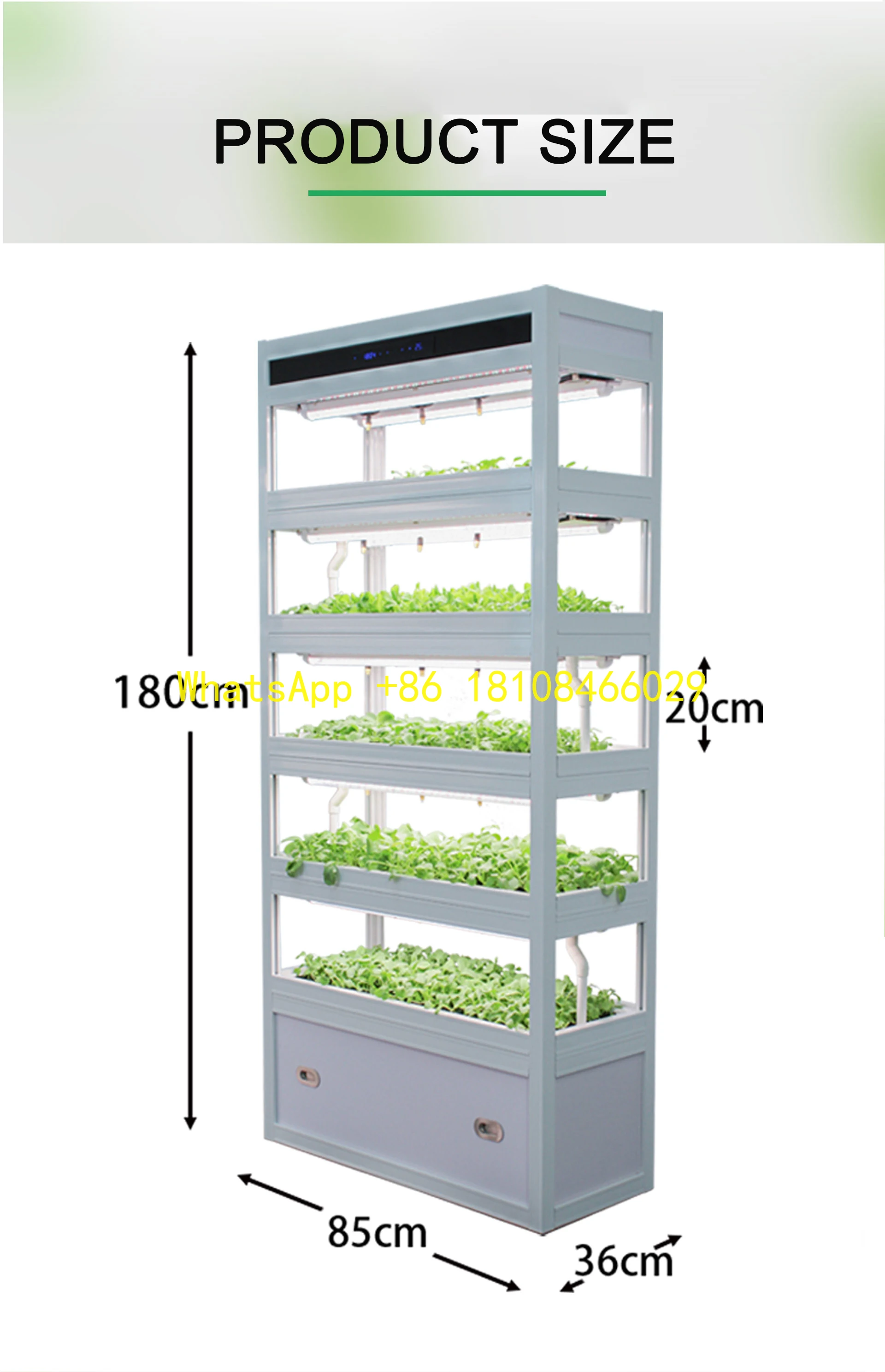 رف شرفة بدون تربة، ضوء مضخة أوتوماتيكي، ذكي عمودي داخلي صغير، آلة زراعة الخضروات المائية، متعدد الطبقات #1
