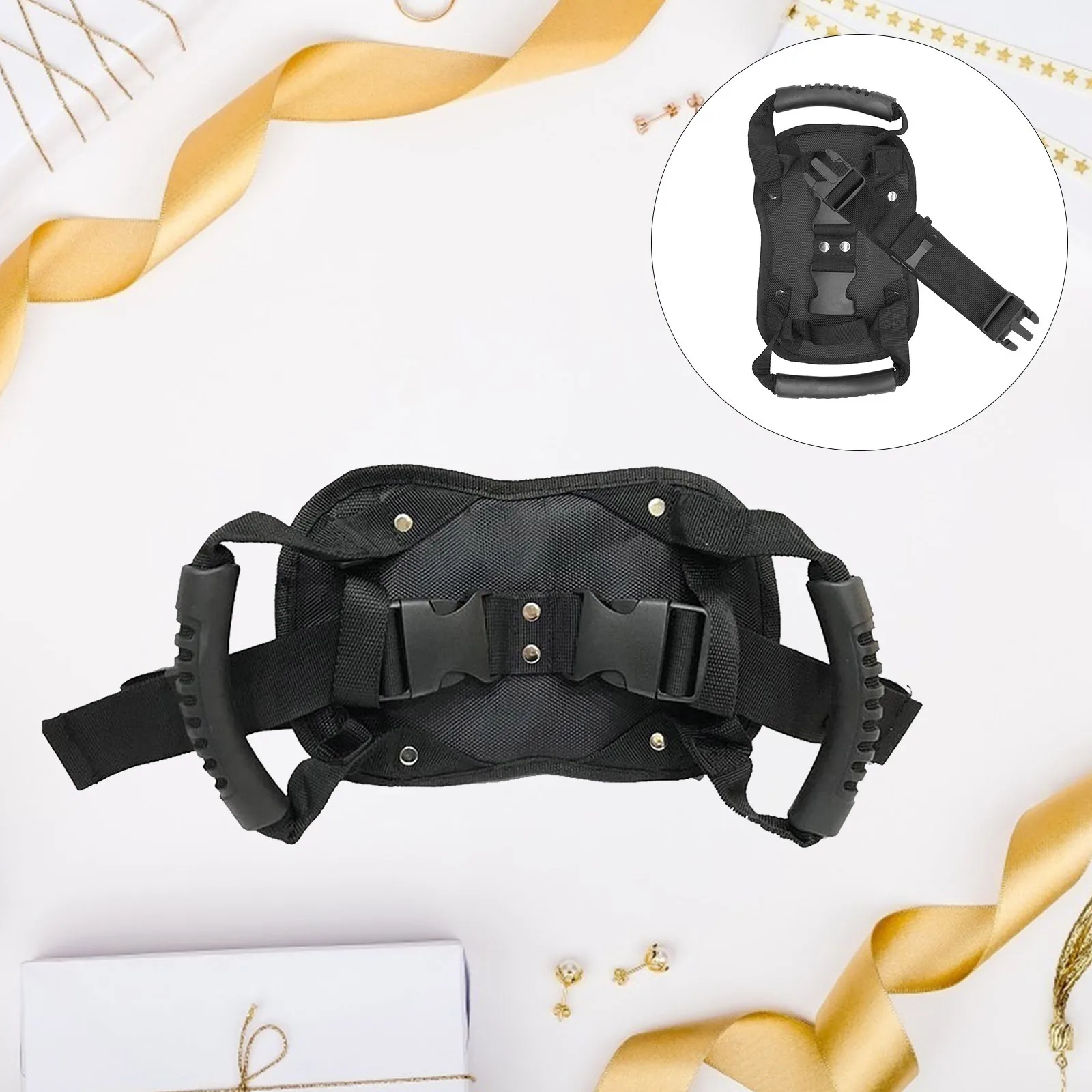 

Motorcycle Rear Seat Handle Passenger Belt Adjustable Strap Pp Board Motorbike Atv Tricycle Electric Bicycle