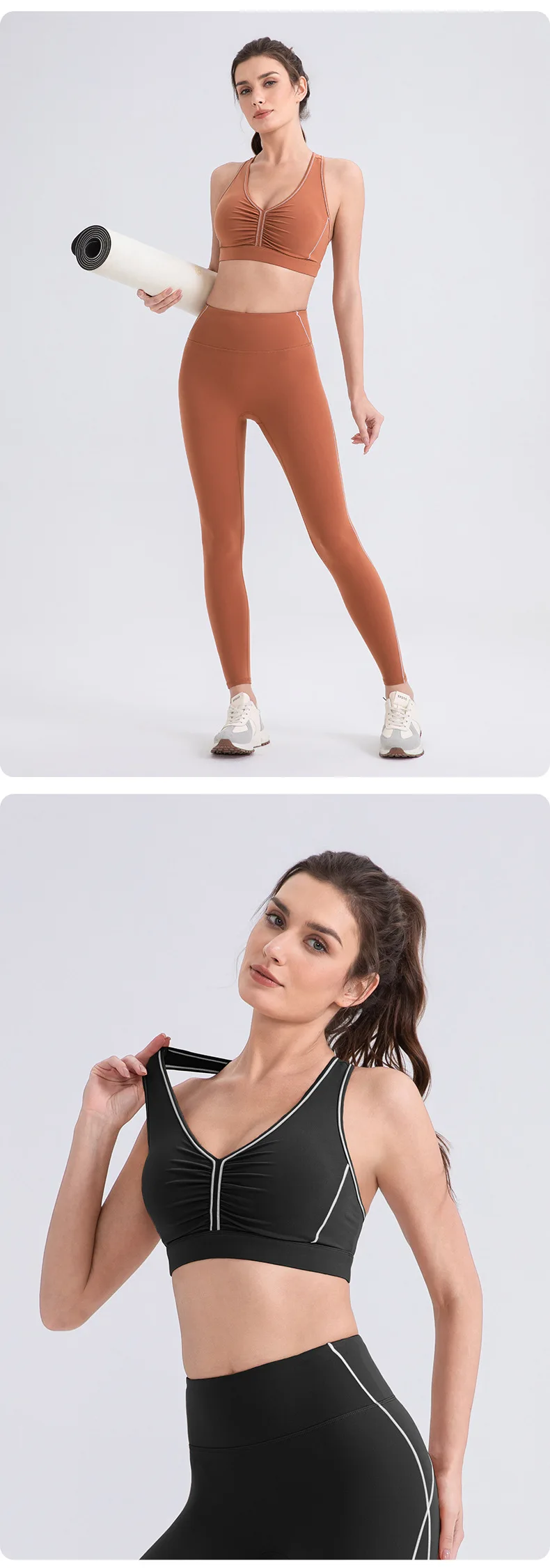 Damen Yoga-BH, ärmellos, kurzes Crop-Top, Weste, atmungsaktiv, schnell trocknend, schweißabsorbierend, für Laufen, Fitness, Workout, Tanzen – Detail 5