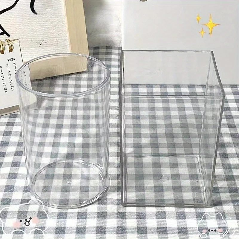 Clear Acrylic Pen Holder - Multi-Compartment Organizer for Pens, Pencils, Makeup Brushes & Office Supplies - for Home, Office