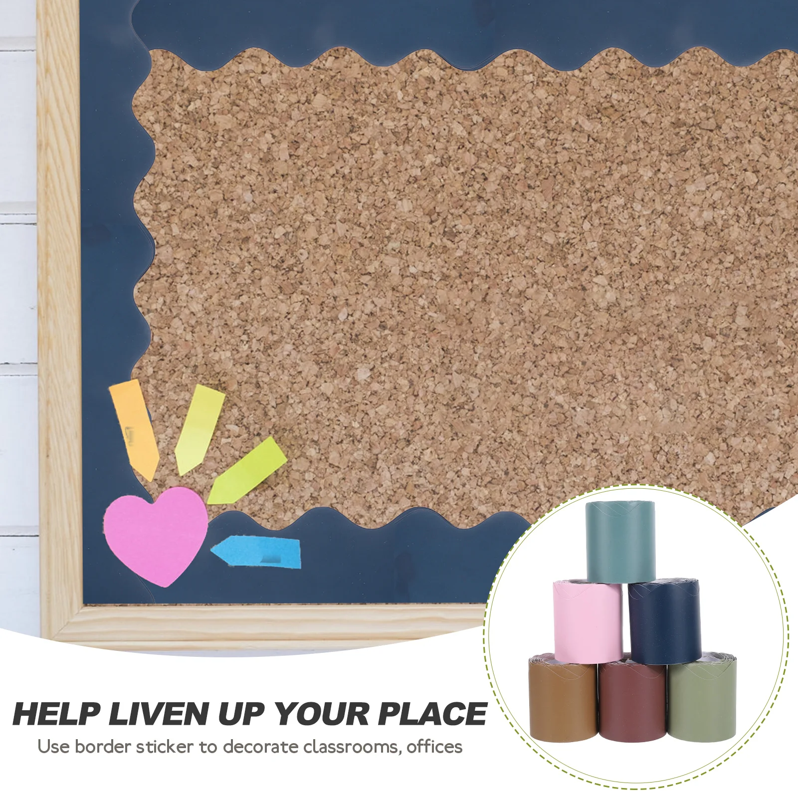 

6 Rolls Scalloped Paper Bulletin Board Decorative Trim Blackboard Classroom Festival Accessories Wear-Resistant Removable Trim