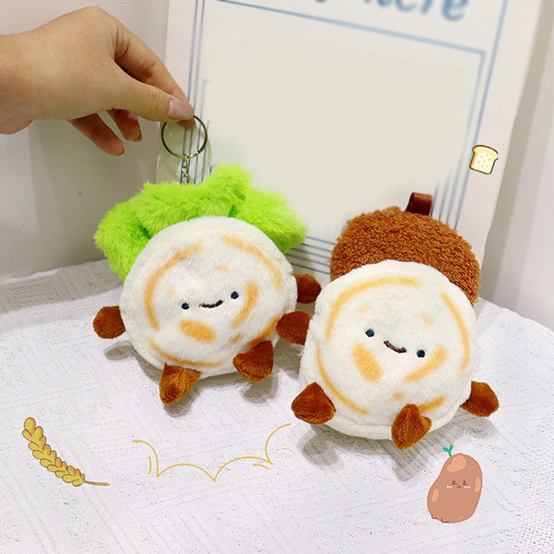 New Cute Stuffed Sandwich Baked Sweet Potatoes Backpack Hanging Pendant Plush Toys Keychain Cartoon Couple Accessories Kids Gift