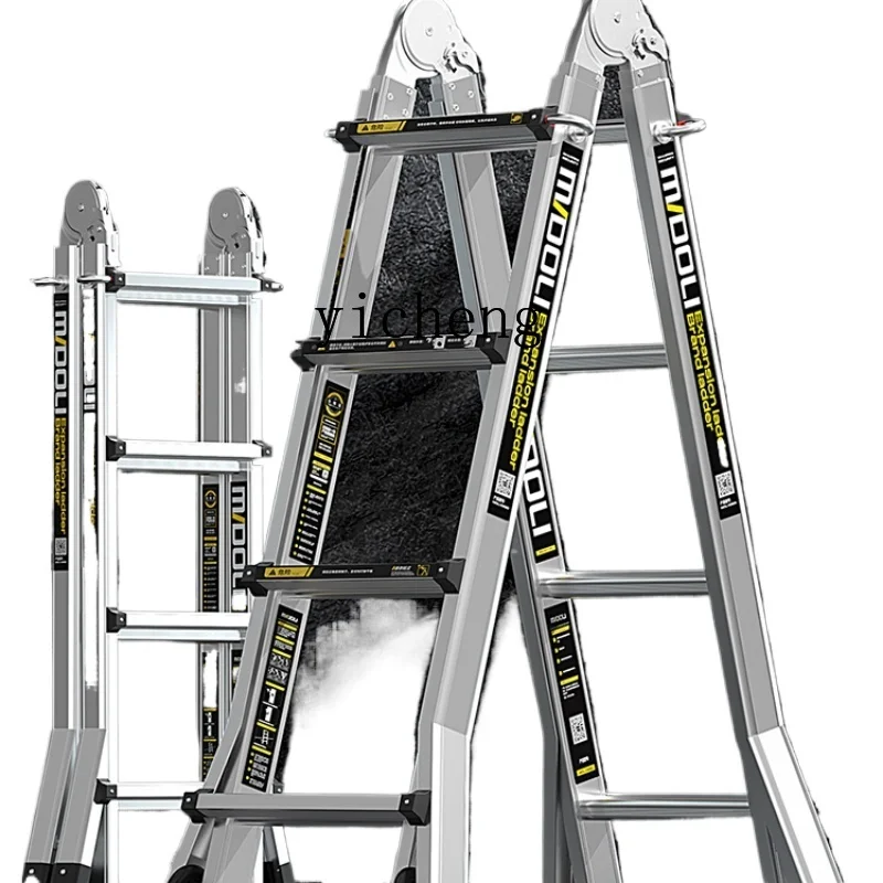 Zf Ladder Household Collapsible Aluminum Alloy Ladder Thickened Multi-Functional Engineering Stairs