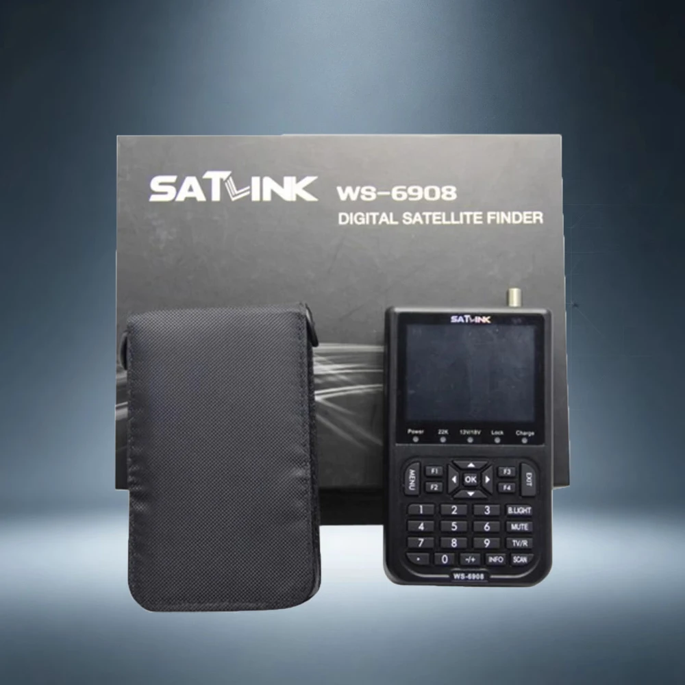 SATLINK WS-6908 3.5 Inch LCD DVB-S FTA Digital Satellite Finder Meter TV Signal Receiver Analyzer