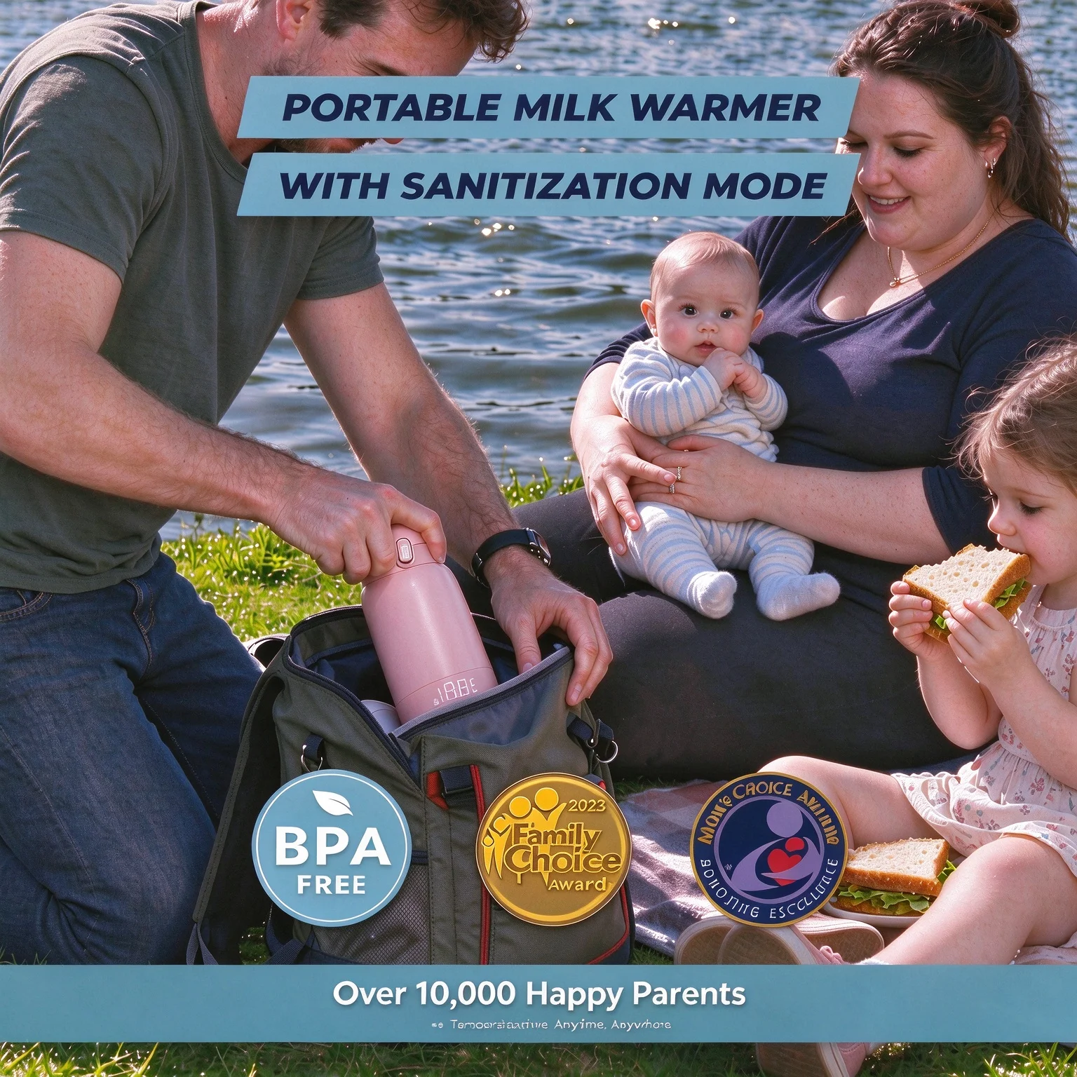 Baby Bottle Warmer 17oz Large Capacity Milk Warmer for Travel and Outdoor Fast Heating for Breast Milk & Formula & Water