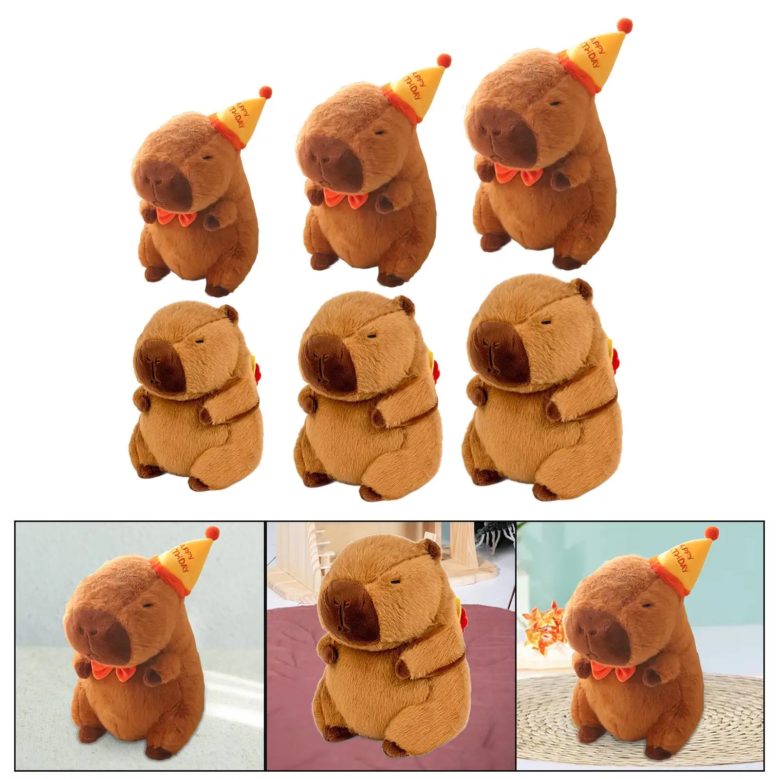 Capybara peluche creativo peluche capibara bambola soggiorno decorazione per la famiglia bambini bambini regali di compleanno decorazione del partito