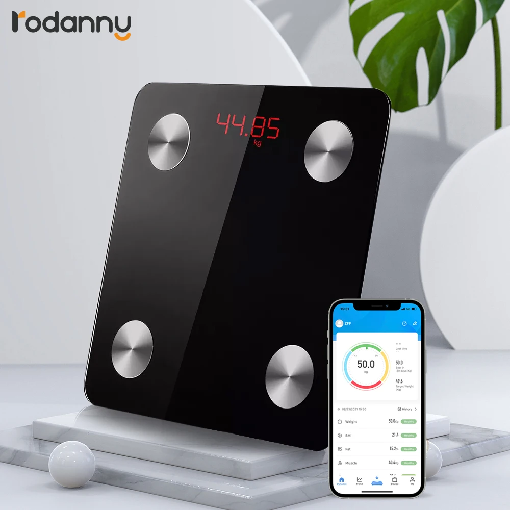 

Rodanny Body Fat Scale Smart Bluetooth Bathroom Weight Health Precision Monitoring Wireless Digital BMI Composition Analyzer