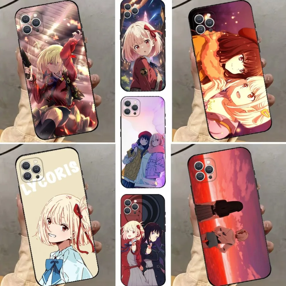 

Anime L-Lycoris R-Recoil Phone Case For iPhone 15,14,13,12,11,Plus,Pro Max,XS,X,XR,SE,Mini,8,7 Soft Silicone Black Cover