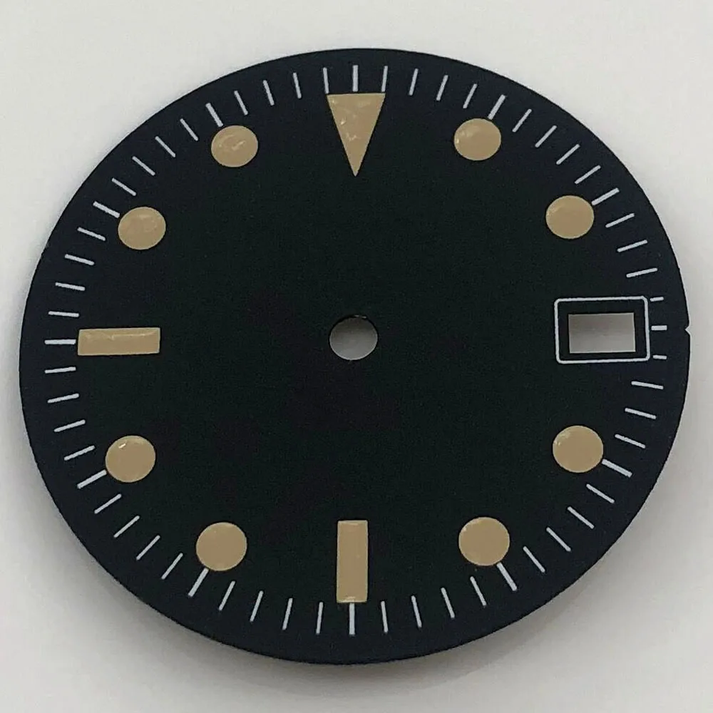 28.5mm Black Sterile Dial Watch Parts Fit NH35/NH36 Movement