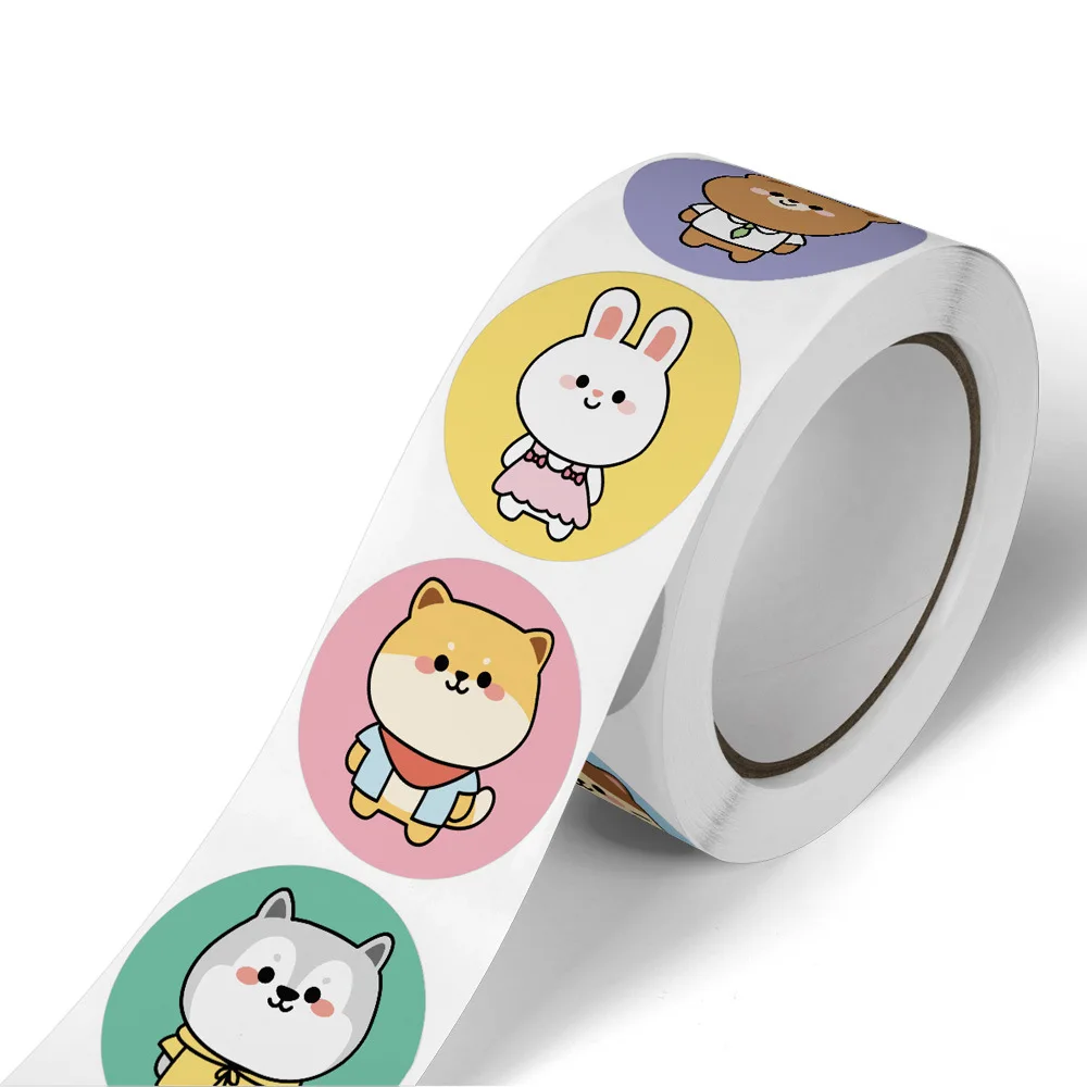 50-300pcs Cartoon Animal Reward Sticker Label Thank You Cute Game Sticker DIY Gift Sealing Label Decoration Supple image 5