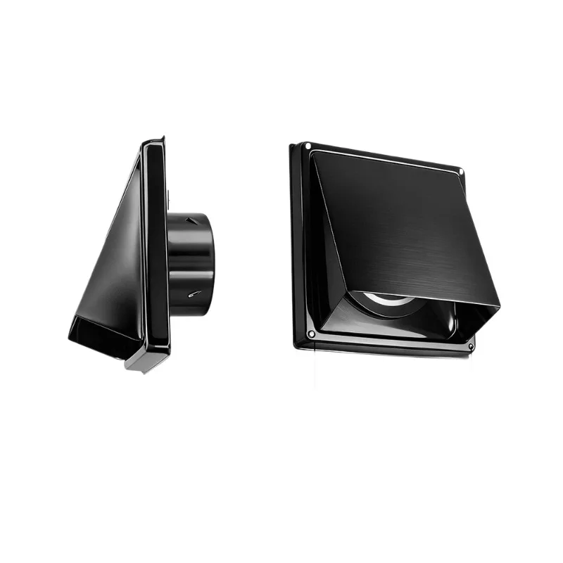 Black 4, 5, 6 inch 304 stainless steel trend dryer vent outer wall exhaust duct cover check valve cover