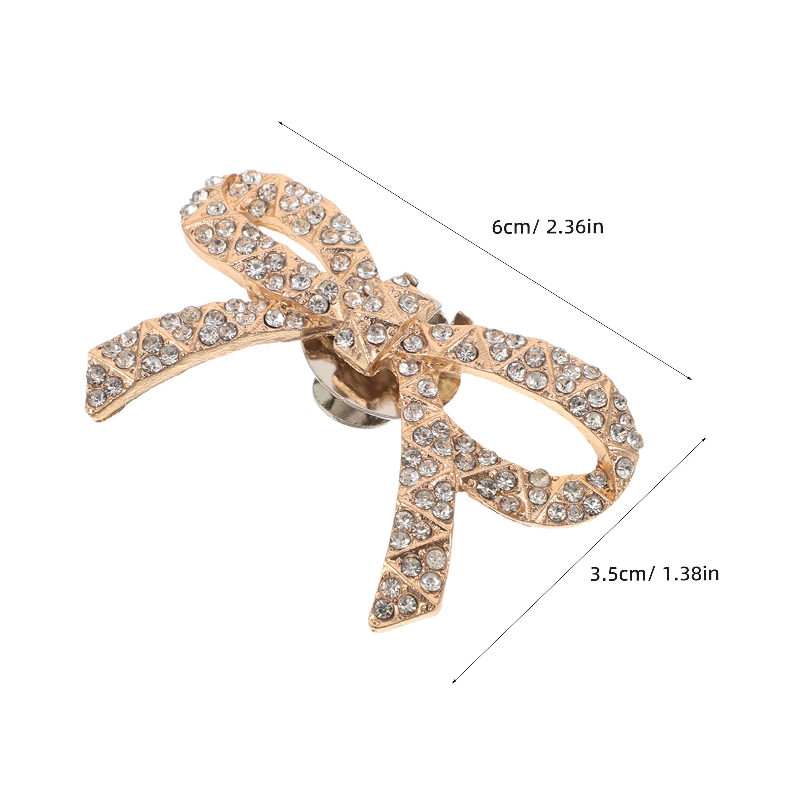 1 زوج الذهبي حجر الراين مقاطع الأحذية انفصال Bowknot سحر ل عالية الكعب المرأة تألق الأحذية الديكور حفل زفاف