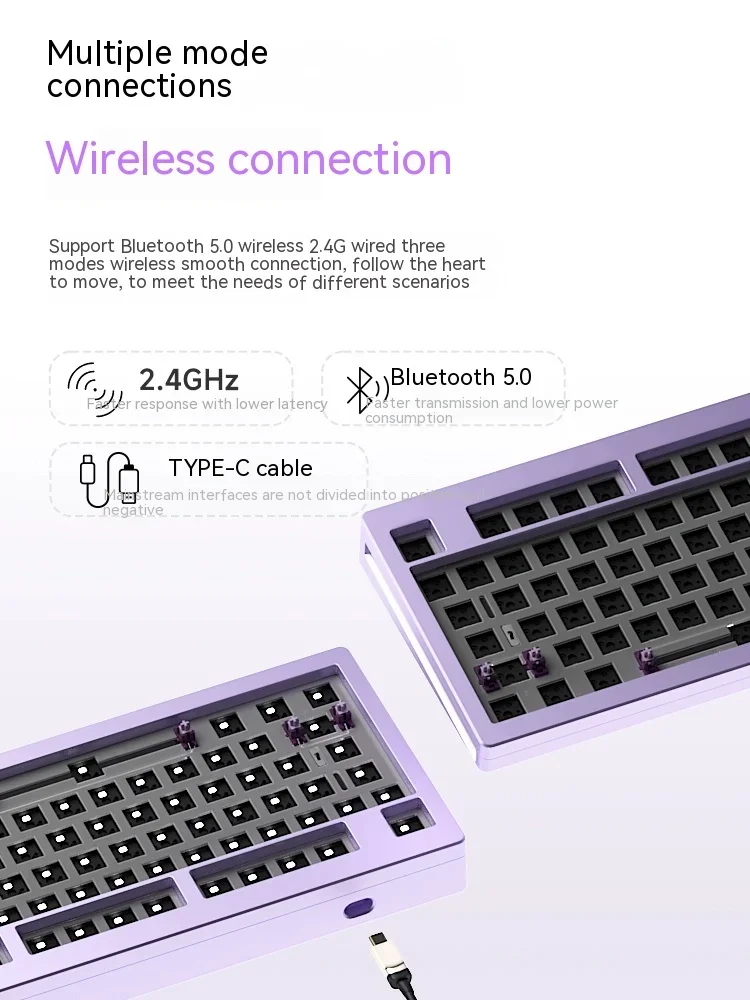 Monsgeek M5W Mechanical Keyboard Kit Wireless Bluetooth Type-C Tri-mode Aluminum Alloy RGB Hot-Swap PC Gaming Keyboard Gift