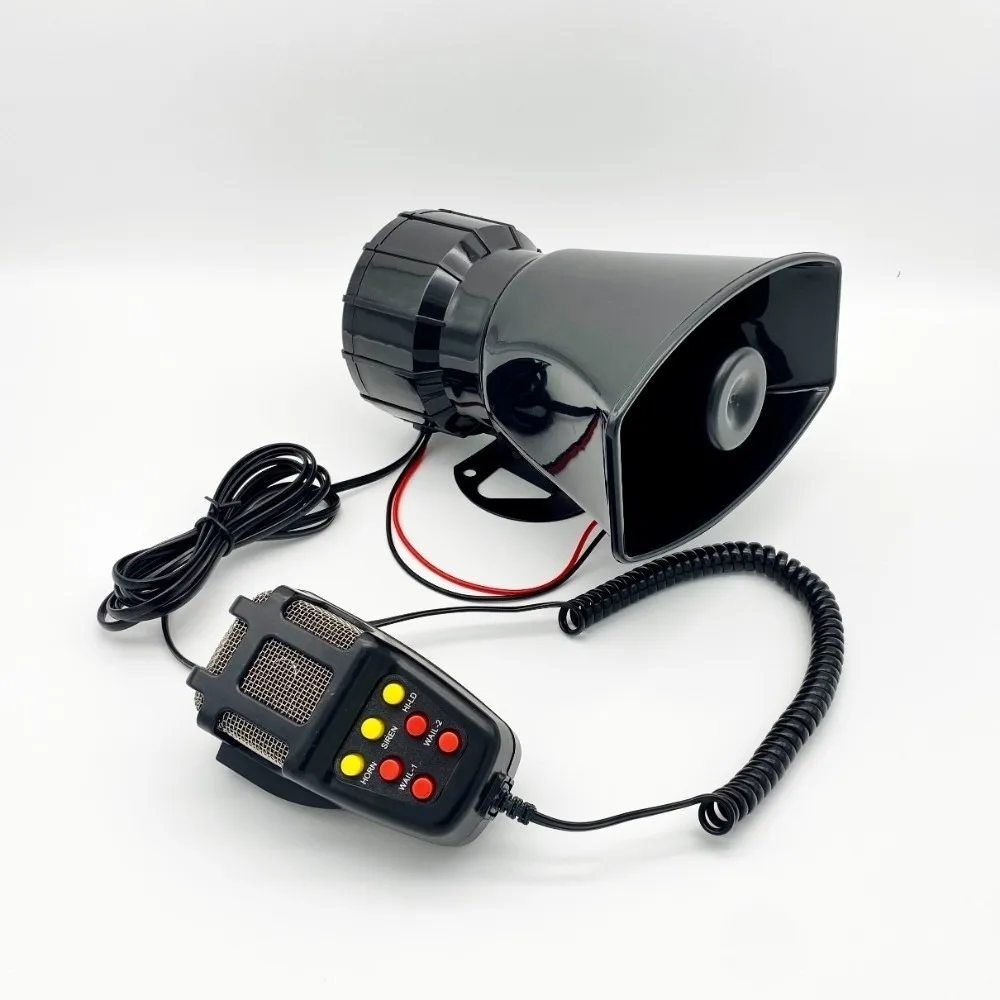 12V 7 Sound Talking Siren Air Horn Emergency Alarm Car Speaker Horn Microphone Megaphone Loadspeaker Set
