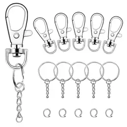 150 Pcs Lanyard Snap Hooks and Key Rings with Chain and Jump Rings for Keychain Lanyard DIY Jewelry Crafts Accessories