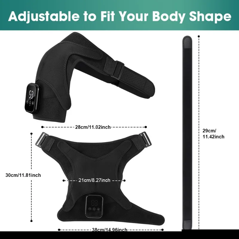 

AT19-нагревательный и вибрационный бандаж для поддержки плеч, 3-уровневая вибрационная грелка, функция массажа для здравоохранения