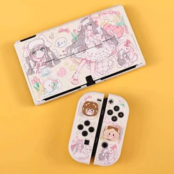 Lovely Girl Protective Case for Nintendo Switch Oled Cartoon Dessert Fairy League Hard Cover Back Girp Shell For Nintendo Switch