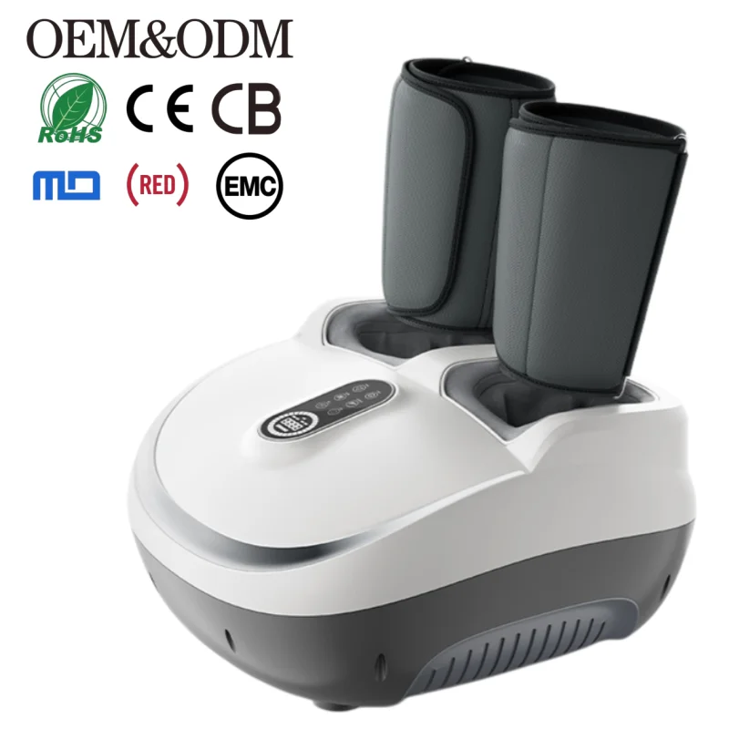 Foot and Calf Massager, 3 in 1 Heat Air Compression Shiatsu Massage Machine, Recovery Therapy Device