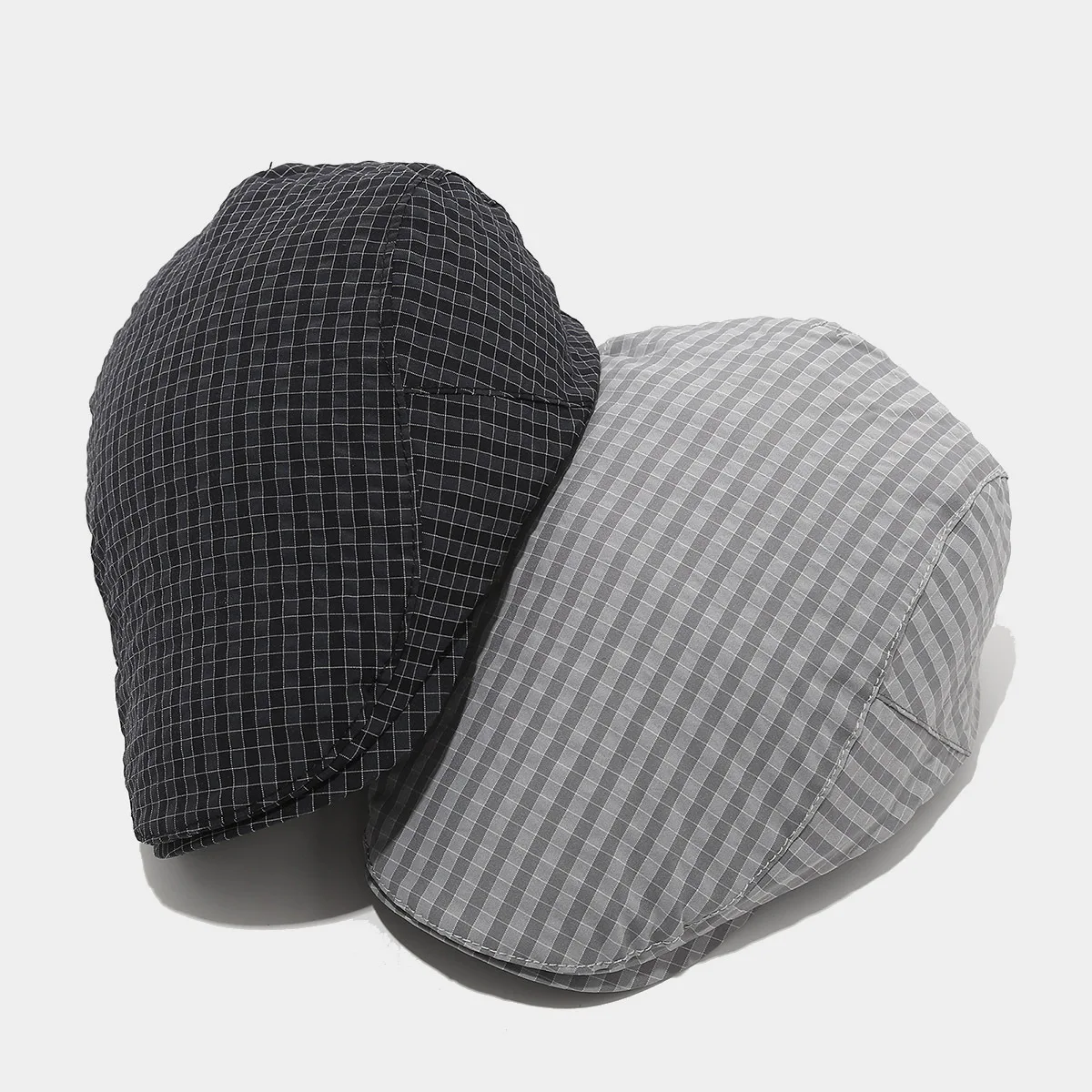 

Hot Vintage Plaid Breathable Front Hat men's women's Fashion Flow Tooling Reverse Beret Casual painter's Hat Cap Chapeau Mz014