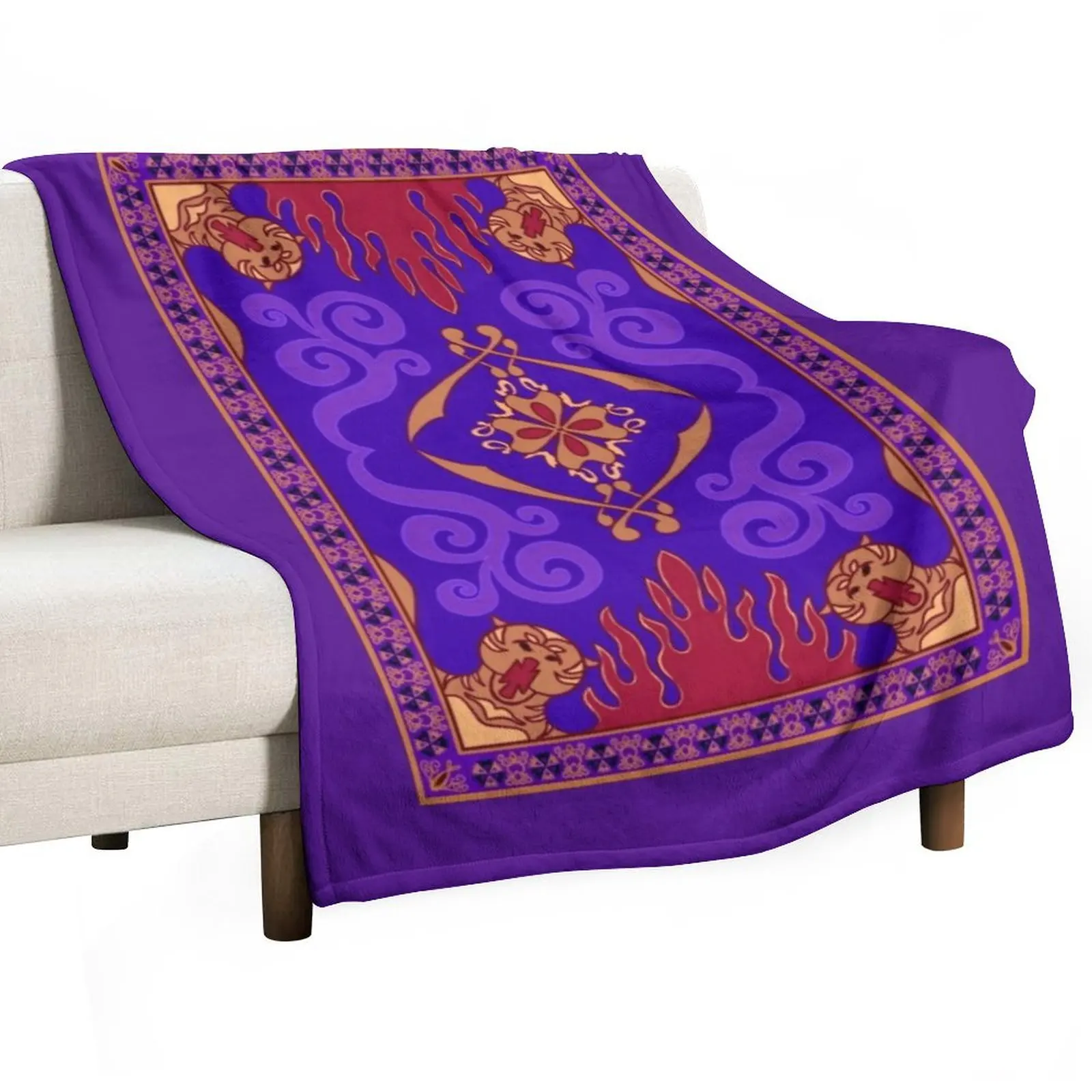 Aladdin 1992 Magic Carpet Throw Blanket bed plaid Single Kid'S Multi-Purpose Blankets