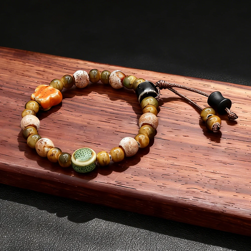 Men Accessories Ethnic - Braccialetto Artigianale Regolabile con Perline in
