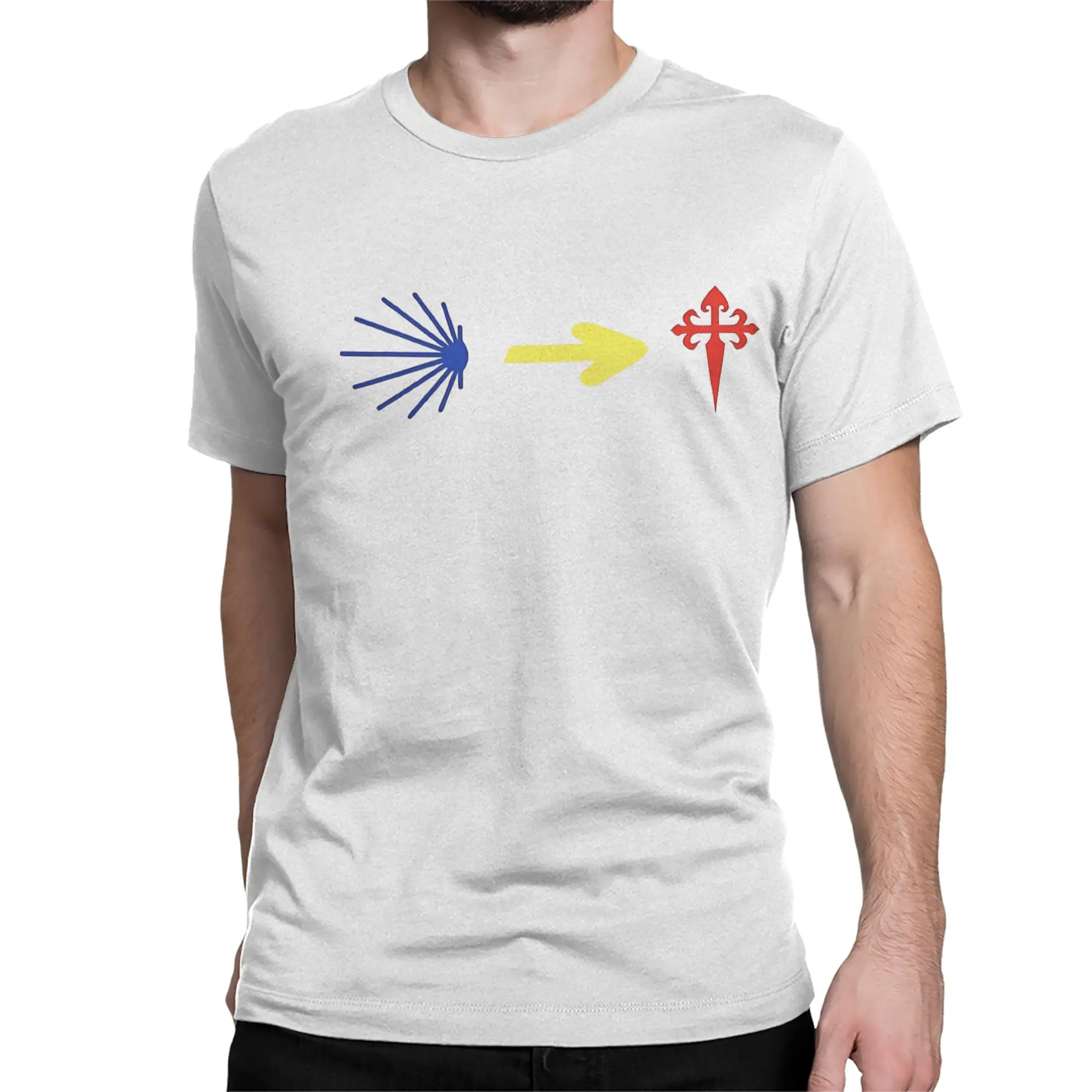 Camino de Santiago Symbols Men Women's T Shirt  Fashion Tees Short Sleeve Crewneck T-Shirts Cotton Gift Clothing