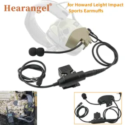 Tactical Headphone Accessories Microphone Kit with Tactical U94 PTT Kenwood for Howard Leight Impact Sports Electronic Earmuffs