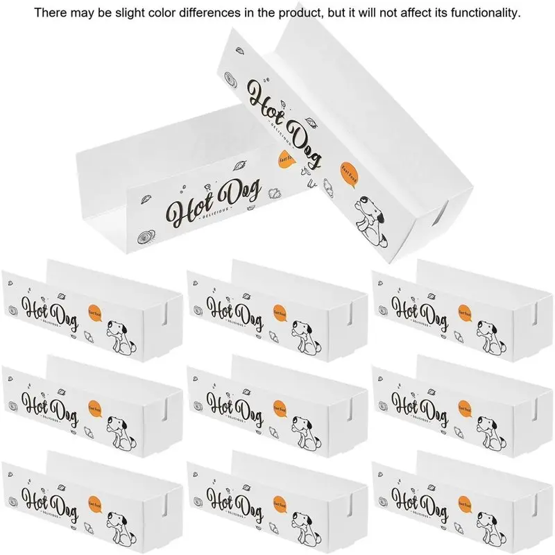 ABKW-1Set/100Pcs Disposable Food Containers, Cardboard Plates, Hot Dog Boxes, Wrapping Paper-Ideal For Parties, Catering