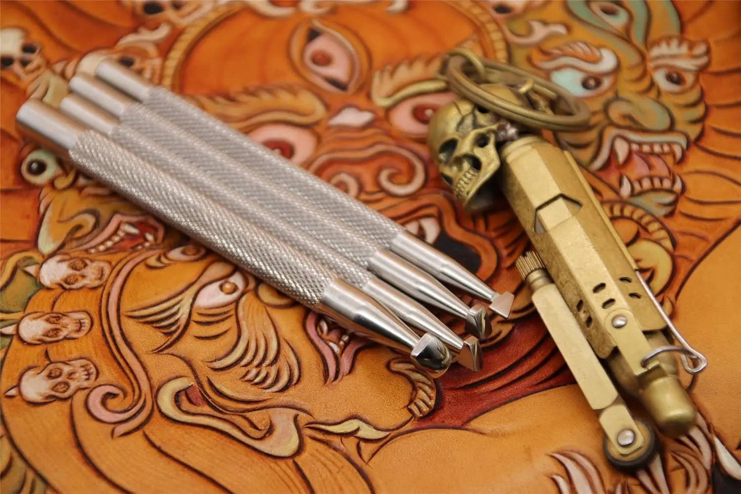 

Набор инструментов для штамповки кожи из нержавеющей стали, 4 размера для резьбы и снятия фаски своими руками