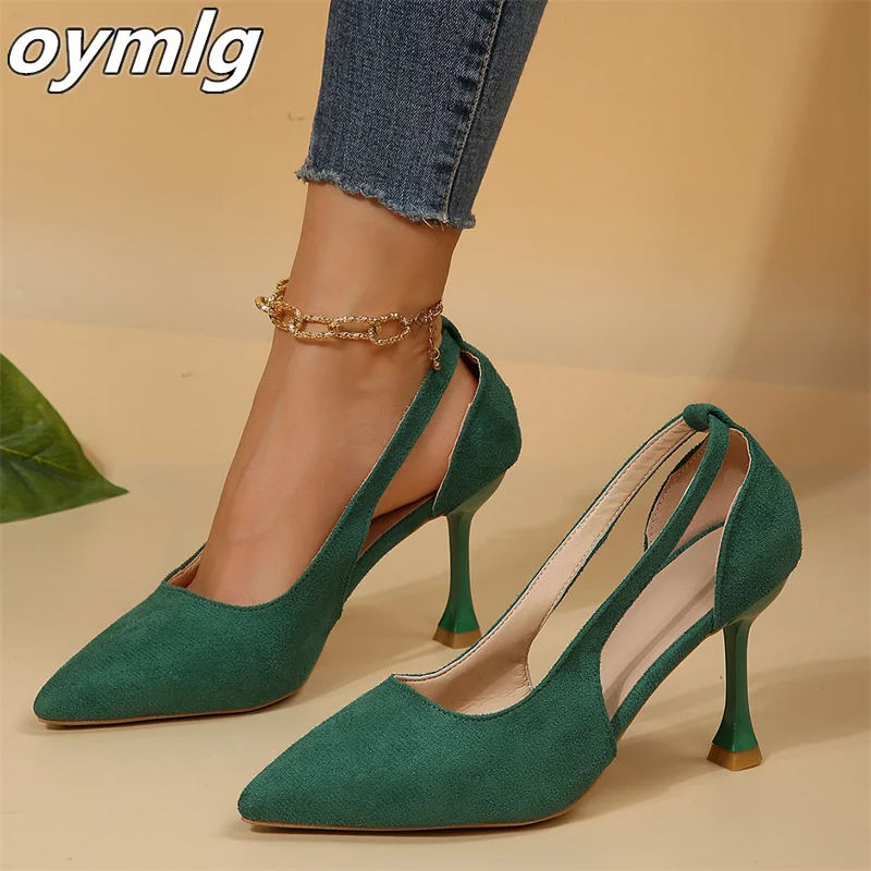 Fashion women's shoes casual suede high heels sexy and mature slim heels for the workplace ladies shoes high heels mujer