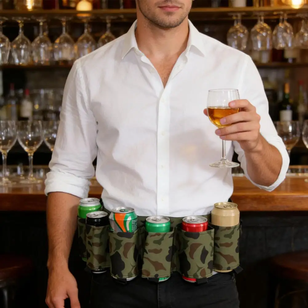 Beer Belt Adjustable Can Holster Men Women Outdoor Camping Hiking Picnic Beer Bottle Holder Storage Drinking Accessories