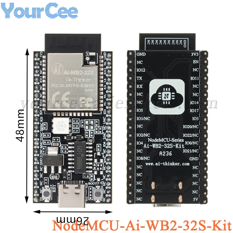 Ai-WB2-12F Ai-WB2-32S Ai-WB2-13 NodeMCU WiFi Wireless Module BLE 5.0 Development Board Type-C ESP8266 ESP-12F ESP32-S