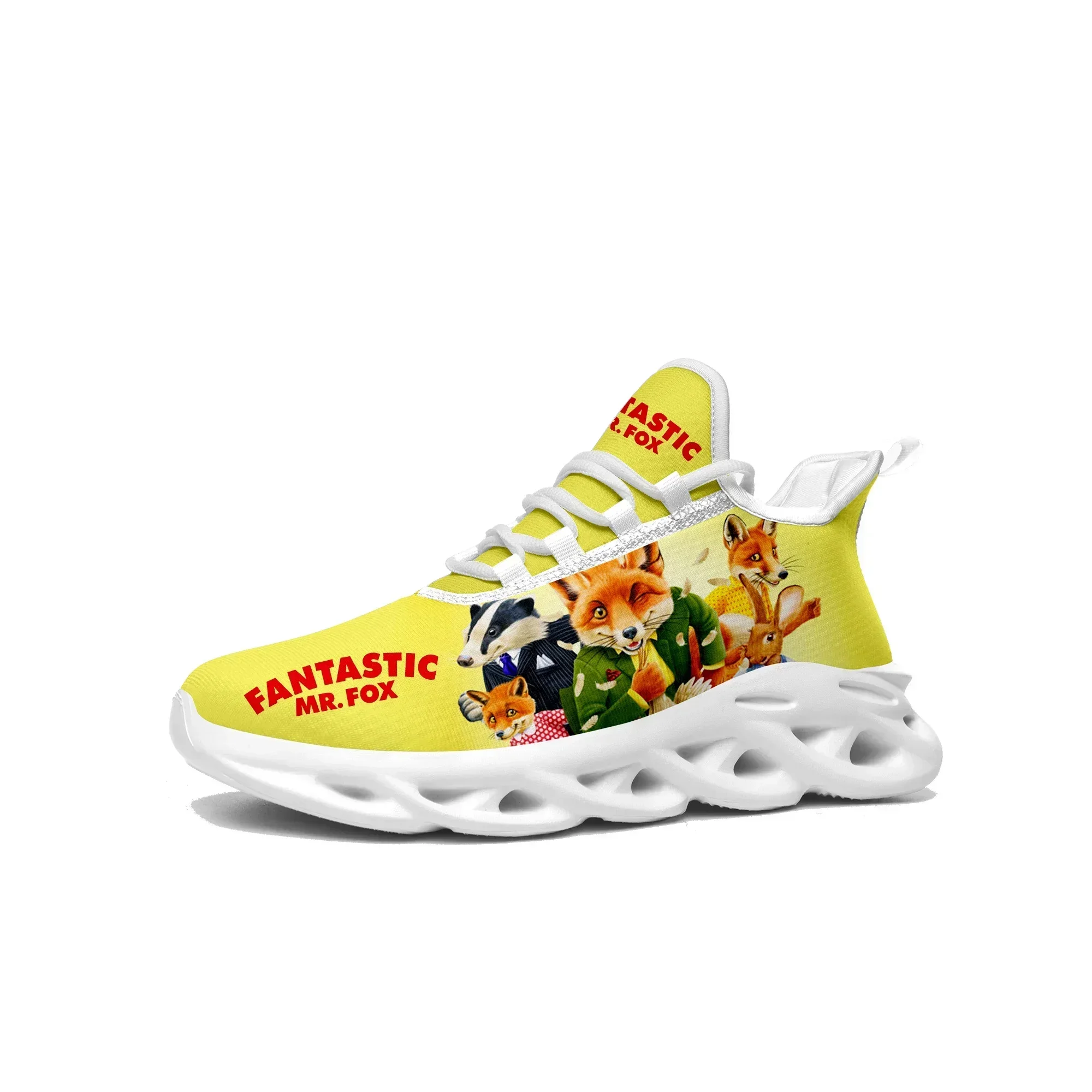 

Кроссовки Fantastic Mr Fox Flats для мужчин, женщин и подростков, спортивная обувь для бега, высококачественная сетчатая обувь с мультяшным рисунком на шнуровке