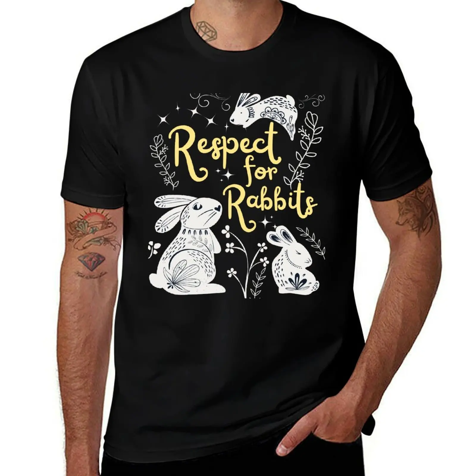 

for t custom man shirt Rabbit t shirt print RESPECT T-Shirt whimsical Bunny