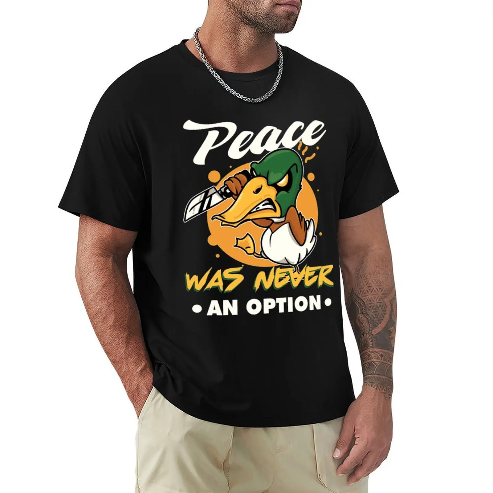 

Peace was never an option Goose Meme T-Shirt Casual Loose Daily Wear T-Shirt