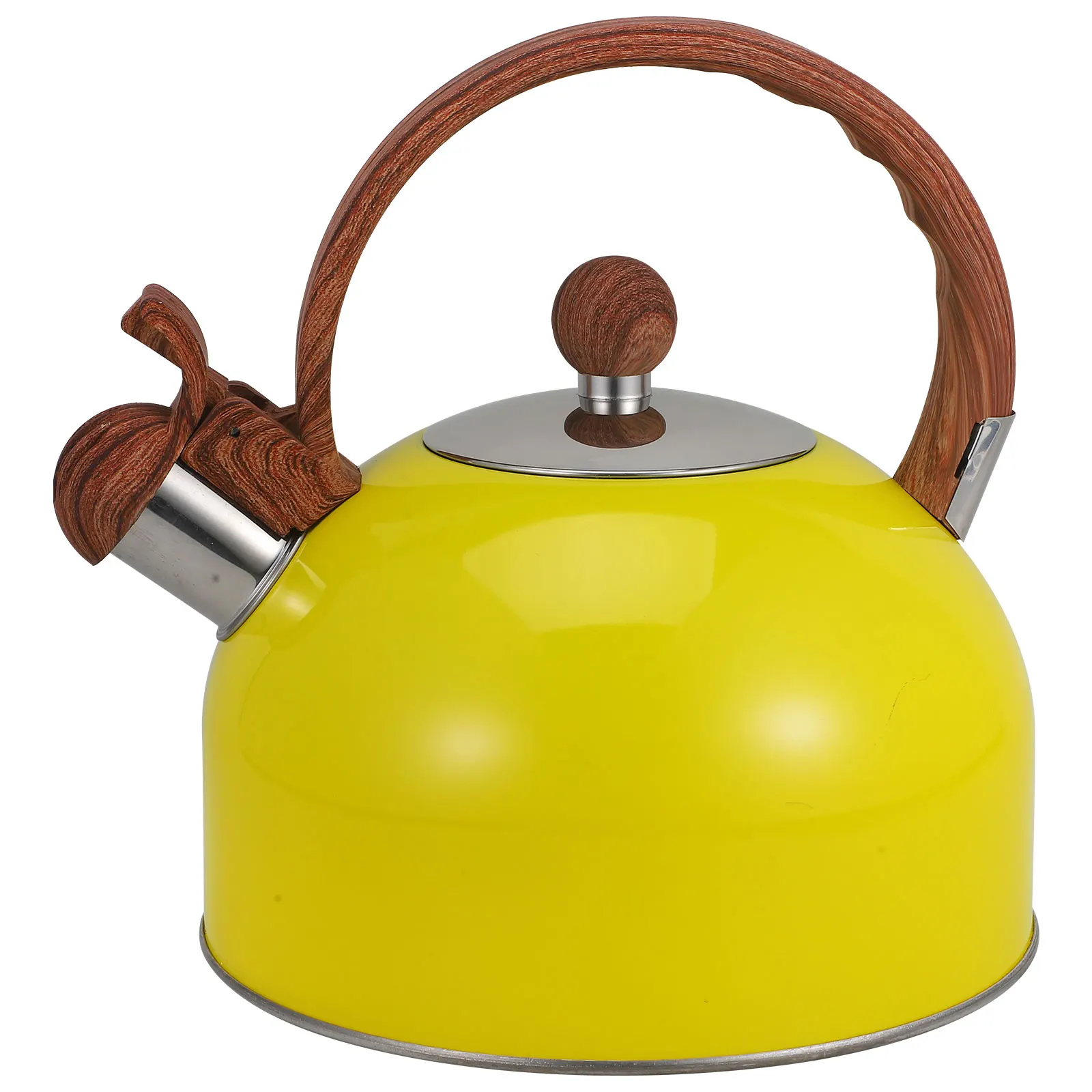

Whistling Tea Kettle Stainless Steel Wood Grip Comfortable Handle Household Boil Water Kettle Portable Kitchen