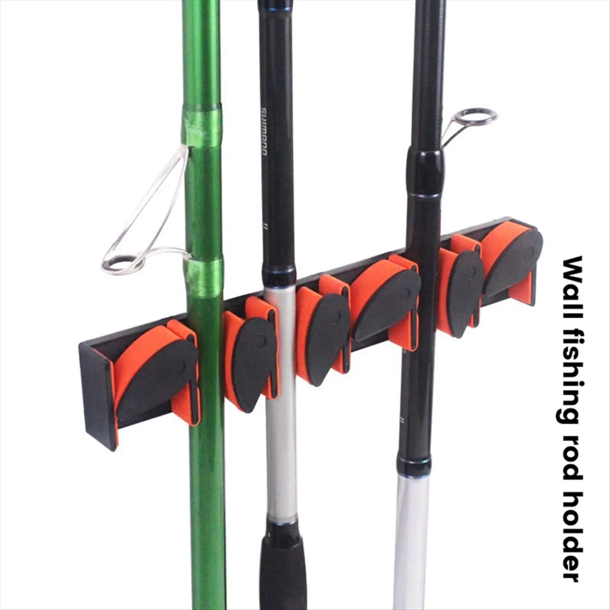 

ONGE Fishing Rod Holders Rod Rack Vertical Pole Holder Wall Mount Modular for Garage Fishing Pole Display Stand Orange