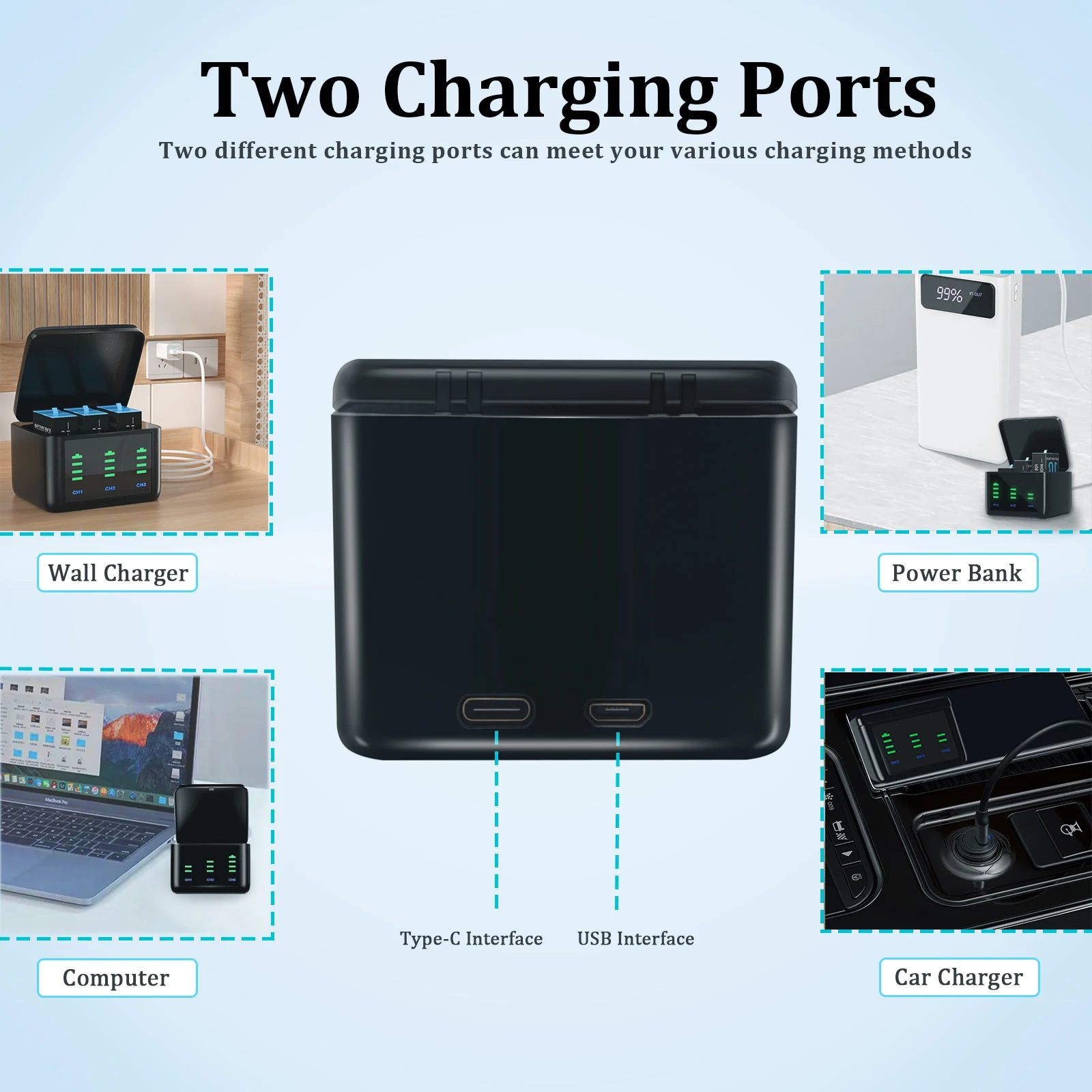 ل Gopro بطل 11/10/9 بطارية ليثيوم ل الذهاب برو بطل 11/10/9 الأسود اكسسوارات ل GoPro عمل الرياضة كاميرا 2000MAH