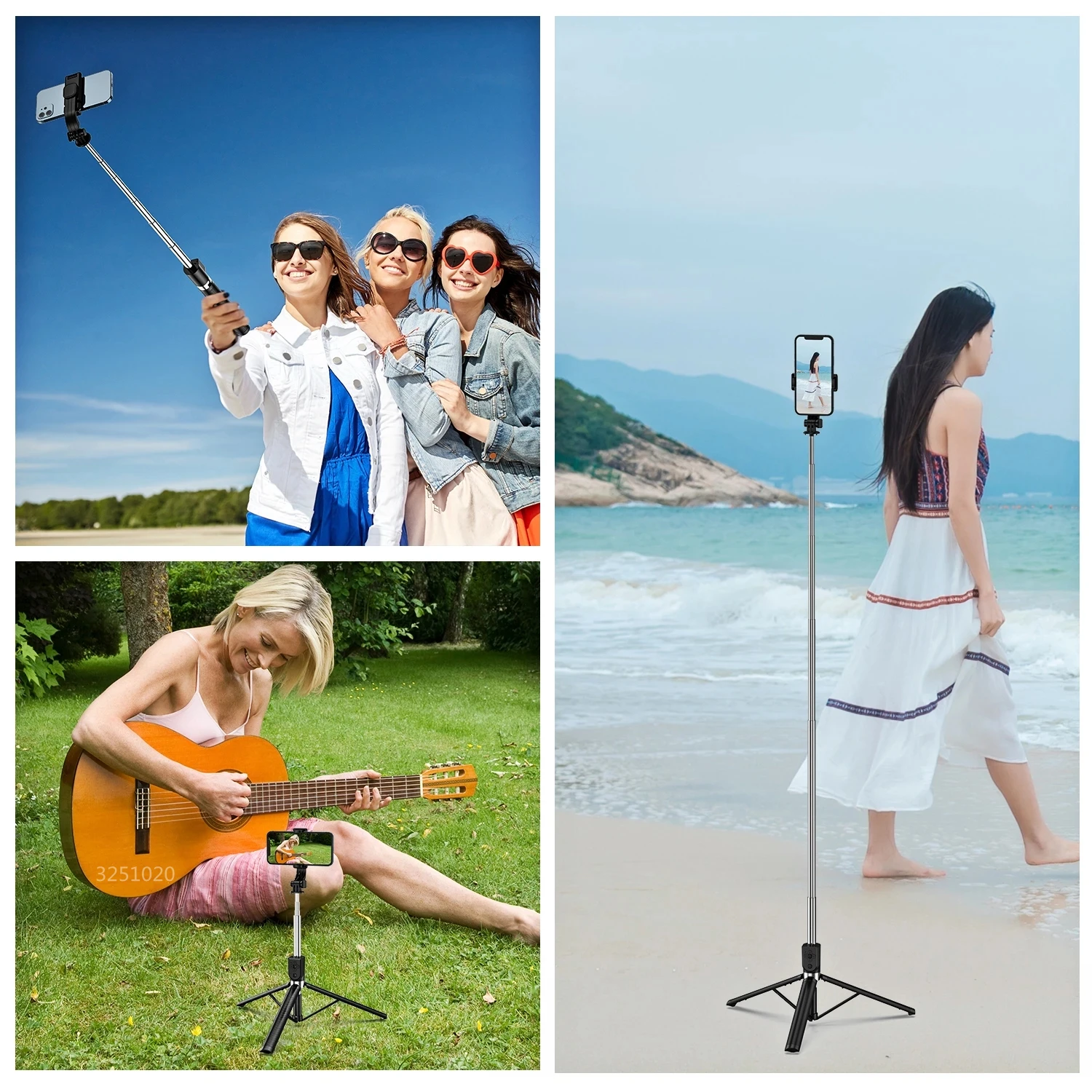 1.67M Bluetooth Wireless Selfie Stick Live Broacast Stand Holder Tripod Foldable With Fill Light Remote shutter For Smartphones