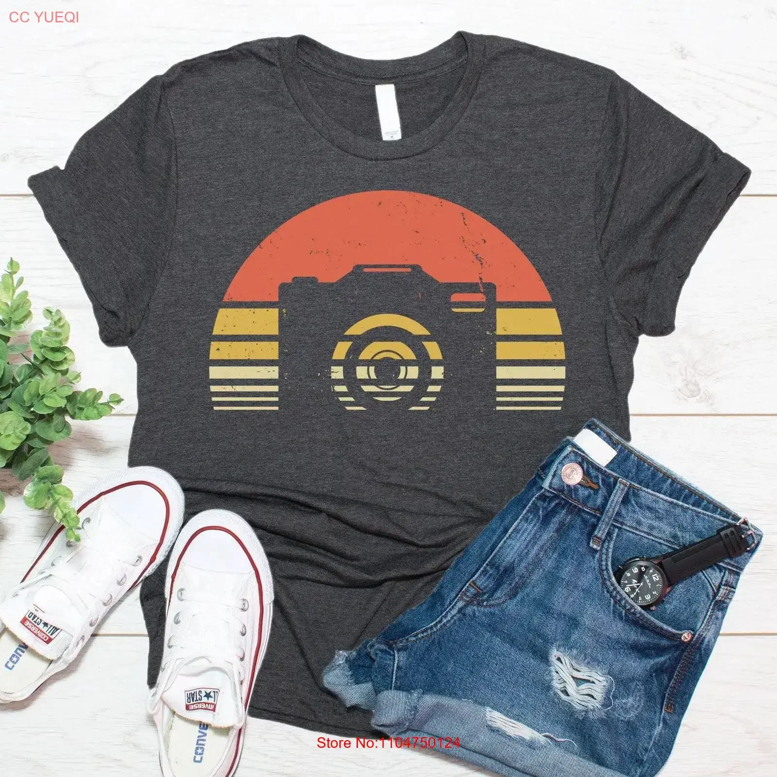 Vintage Camera T Shirt Photography Photographer  vintage Washed Stylish Stretched graphic Top For Everyday Wear Comfortable