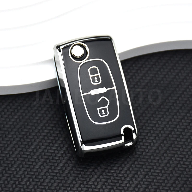 For Peugeot 107 207 307 308 407 607 3008 5008 for Citroen Xsara Picasso C5 C6 C8 TPU 2 Buttons Car Remote Key Case Cover Shell