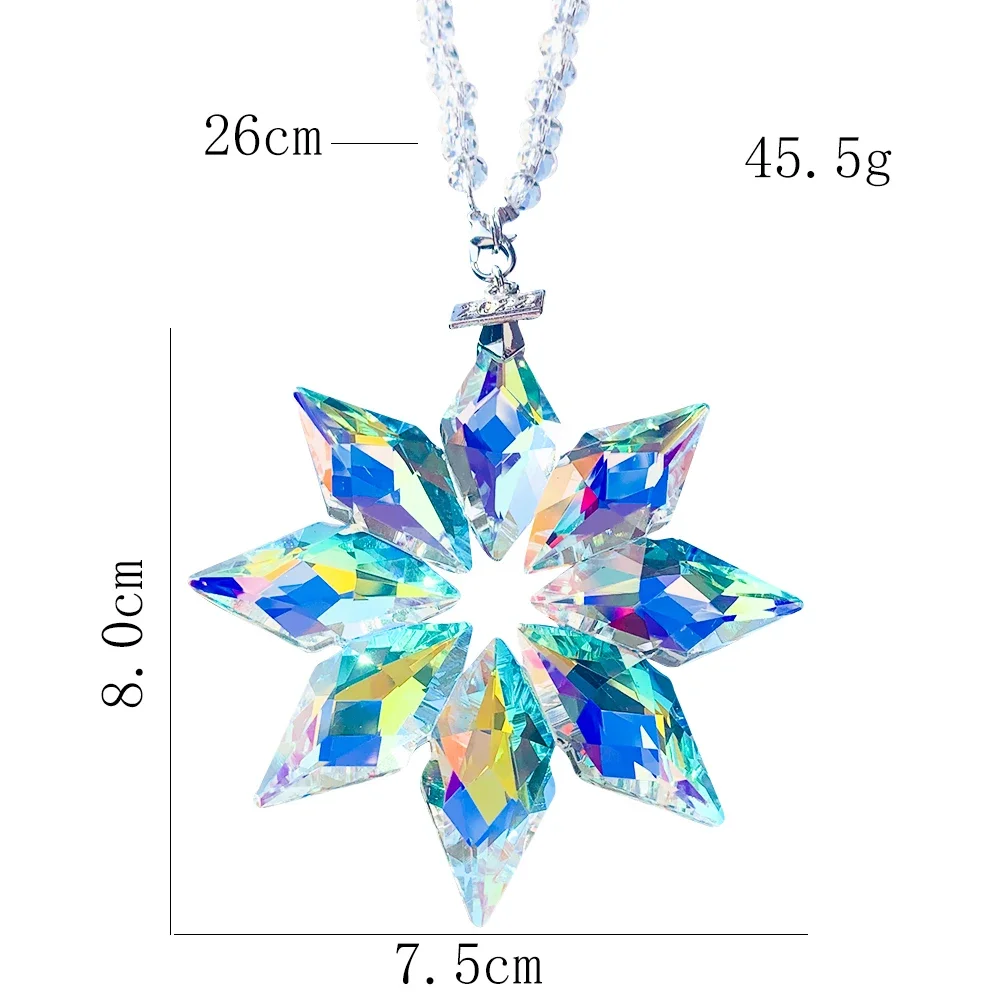 AB Color Rainbow Arrow Christmas Snowflake Flower Prism cristalli ciondolo Glass Spacer Bead Chain Garden Suncatcher Hanging Decor