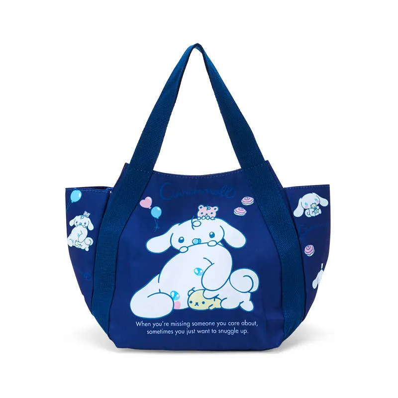 Sanrios Cinnamoroll Kuromi kawaii Anime Cartoon Canvas Shoulder Bag Large Capacity Tote Bag Casual Handbag student tutoring bag