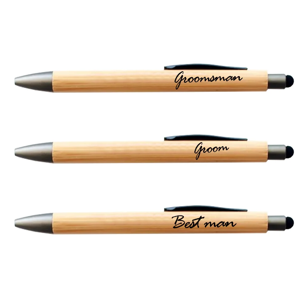 

1 Pcs Groom Best Man Bamboo Ballpoint Pen Wedding Accessory Creative Gift for Groomsmen Bachelor Party Souvenir Wedding Supply